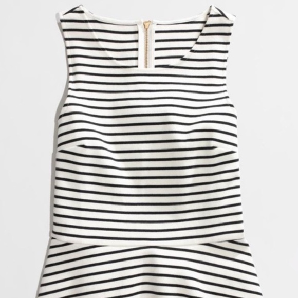 J. Crew Tops - J Crew black & white stripe cotton top XS